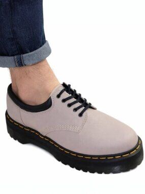 Dr Martens 8053 Quad Vintage Taupe Leather Platform Oxfords Size 10